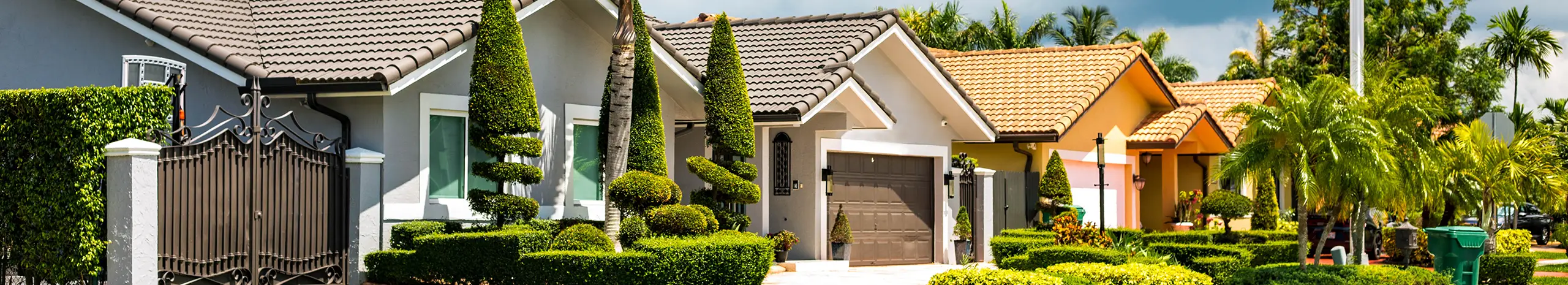 Suburban homes in a residential neighborhood